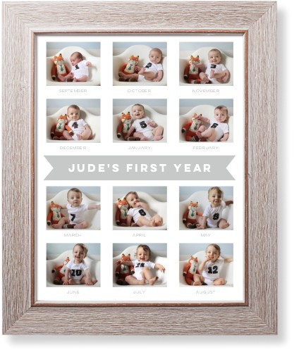 A Year in Summary Art Print, Rustic, Signature Card Stock, 11x14white
