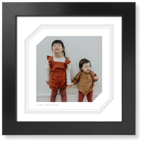 Triple Lines Border Art Print, Black, Signature Card Stock, 12x12, Gray, silver