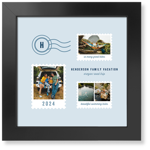 Stamp Collage Art Print, Black, Signature Card Stock, 12x12, Blue, marine layer