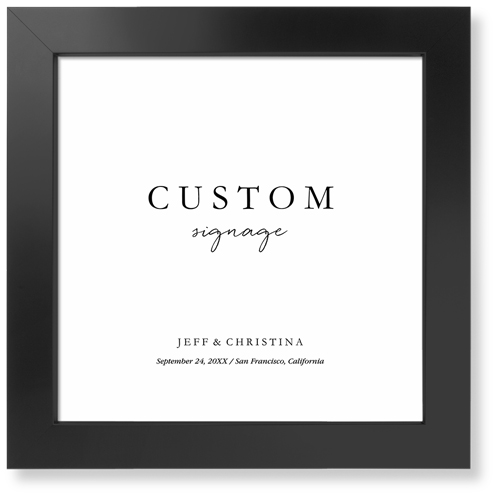 Custom Wedding Signage Art Print, Black, Signature Card Stock, 12x12, Multicolor