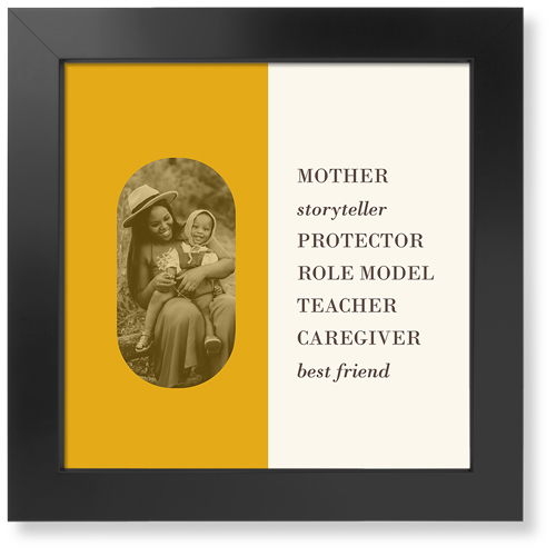 Traits of the Best Art Print, Black, Signature Card Stock, 12x12, Yellow