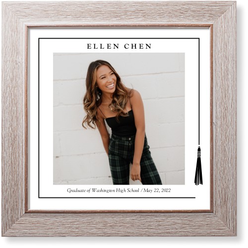 Tassel Grad Art Print, Rustic, Signature Card Stock, 12x12black