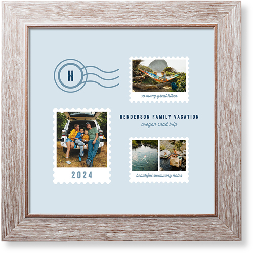 Stamp Collage Art Print, Rustic, Signature Card Stock, 12x12marine layer