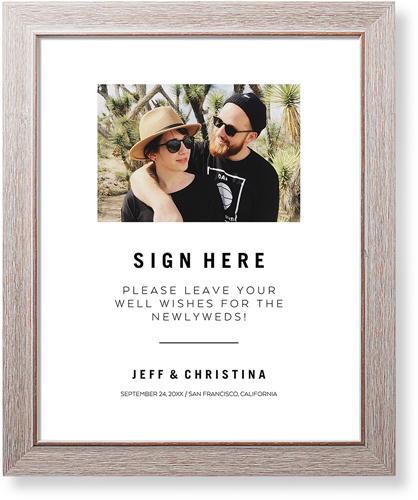 Guest Sign Art Print, Rustic, Signature Card Stock, 16x20, White
