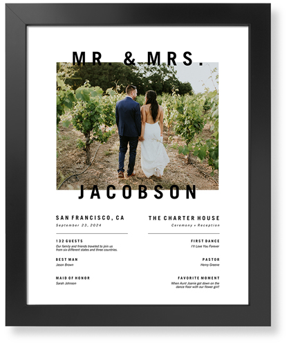 Modern and Minimal Moments Art Print, Black, Signature Card Stock, 16x20, White, white