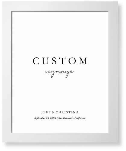 Custom Wedding Signage Art Print, White, Signature Card Stock, 16x20, Multicolor