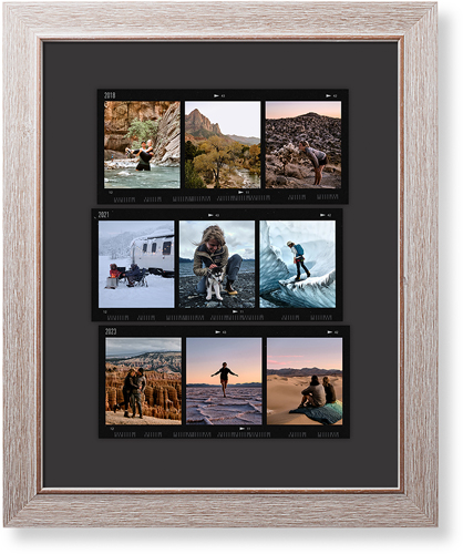 Travel Film Collage Art Print, Rustic, Signature Card Stock, 16x20, Gray, charcoal