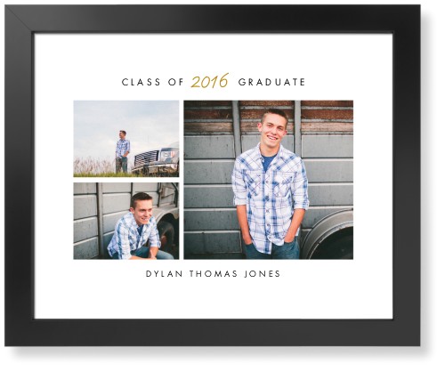 Contemporary Grad Art Print, Black, Signature Card Stock, 16x20, White