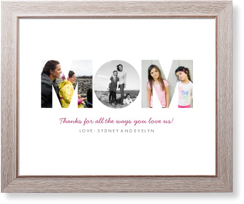 Mom Art Print, Rustic, Signature Card Stock, 16x20, White, white