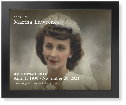 In Memoriam Landscape Art Print, Black, Signature Card Stock, 16x20white