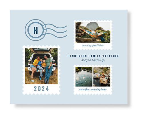 Stamp Collage Art Print, No Frame, Signature Card Stock, 16x20marine layer