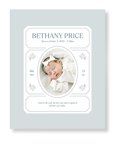 Vintage Stationery Frame Art Print, No Frame, Signature Card Stock, 16x20cedar