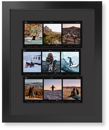 Travel Film Collage Art Print, -Black-Grey-Signature Card Stock-16x20
