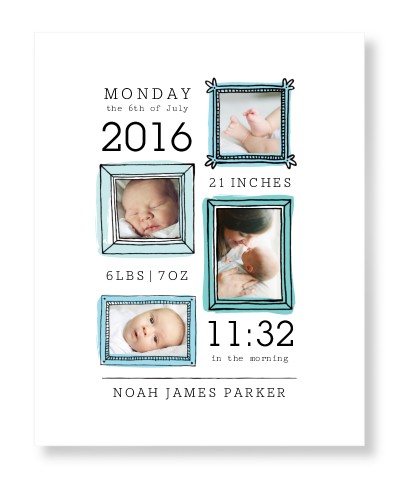 Hand Drawn Frames Art Print, -No Frame-Blue-Signature Card Stock-16x20