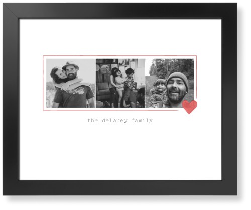 Simple Heart Border Art Print, Black, Signature Card Stock, 16x20white