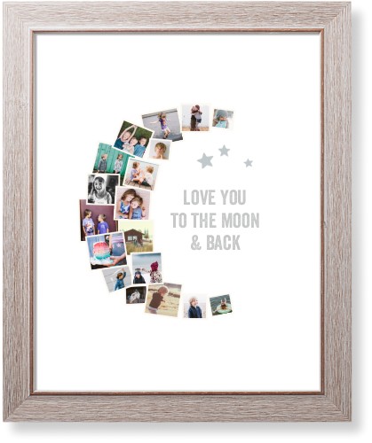 To The Moon Collage Art Print, -Rustic-White-Signature Card Stock-16x20