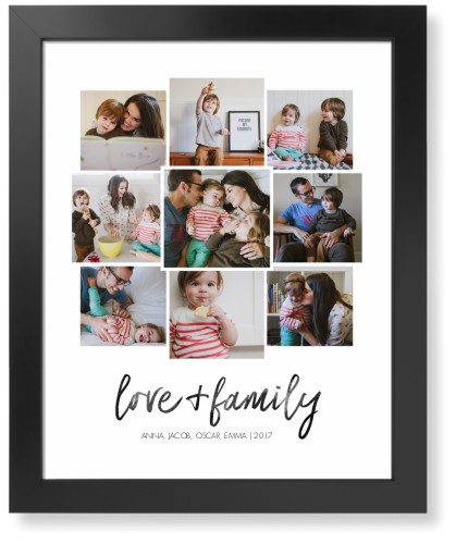 Love and Family Collage Art Print, Black, Signature Card Stock, 16x20white