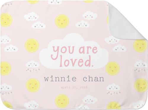 Moon And Stars You Are Loved Baby Blanket