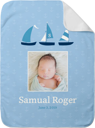 Nautical Sailboats Baby Blanket
