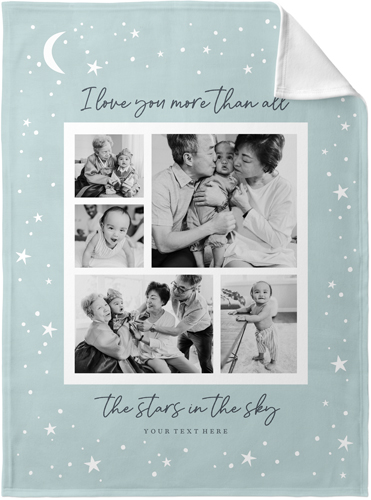 More Than Stars Frame Fleece Photo Blanket, Fleece, 30x40, Blue, boardwalk