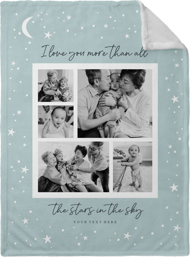 More Than Stars Frame Fleece Photo Blanket, Plush Fleece, 30x40, Blue