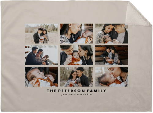 Grid Gallery of Nine Fleece Photo Blanket, Sherpa, 30x40, Multicolor, multi