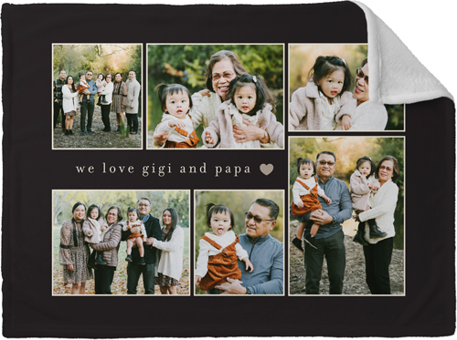 We Heart Modern Collage Fleece Photo Blanket, Plush Fleece, 30x40, Gray, charcoal