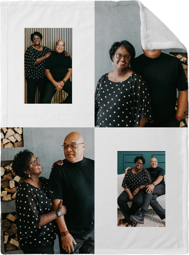 Minimal Gallery of Four Portrait Fleece Photo Blanket, Plush Fleece, 30x40, Multicolor, multi