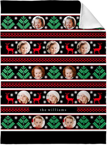 Holiday Sweater Fleece Photo Blanket, Fleece, 30x40, Black, black