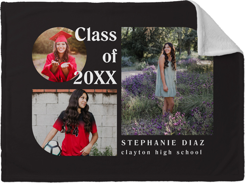 Graduation Arches Fleece Photo Blanket, Plush Fleece, 30x40, Gray