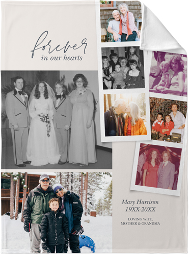 Memorial Filmstrip Fleece Photo Blanket, Fleece, 30x40, Beige, antique white