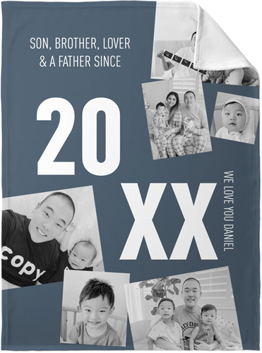 Big Year Fleece Photo Blanket, Fleece, 30x40, Black, silhouette