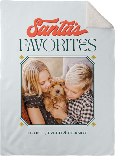 Santa's Favorites Fleece Photo Blanket, Sherpa, 30x40, Gray, air