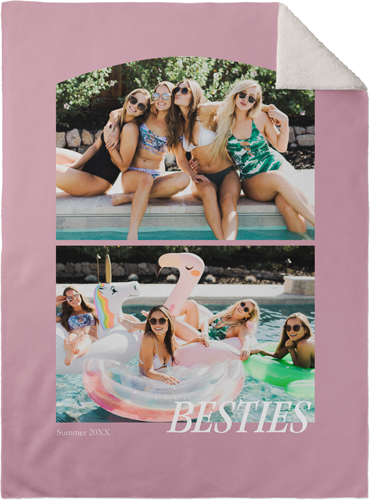 Stacked Arch Collage Fleece Photo Blanket, Sherpa, 30x40, Pink, peony