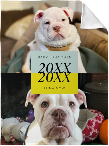 Then and Now Fleece Photo Blanket, Fleece, 30x40, Green, mint