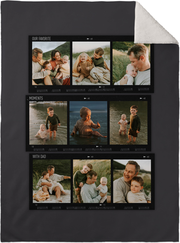 Travel Film Collage Fleece Photo Blanket, Sherpa, 30x40, Gray