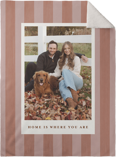 Painted Stripes Fleece Photo Blanket, Sherpa, 30x40, Brown, chocolate