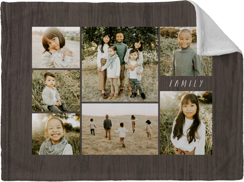 Picture Gallery Collage of Seven Fleece Photo Blanket, Plush Fleece, 30x40, Multicolor