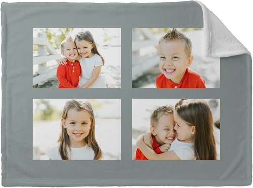 Gallery of Four Horizontal Fleece Photo Blanket, Plush Fleece, 30x40, Multicolor