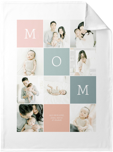 New Colorblock Mom Fleece Photo Blanket, Fleece, 30x40, Pink