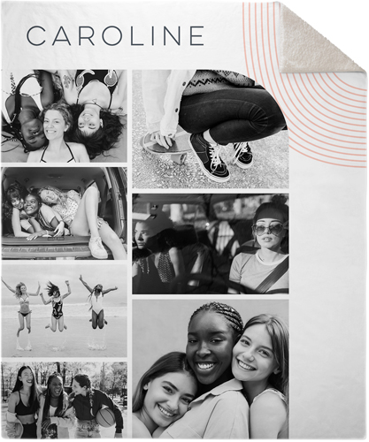 Arch Collage Fleece Photo Blanket, Sherpa, 50x60, White, white