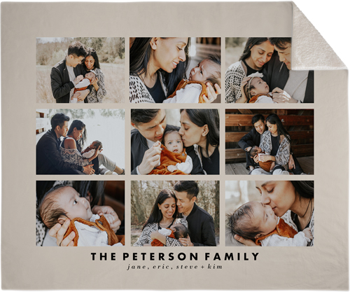 Grid Gallery of Nine Fleece Photo Blanket, Sherpa, 50x60, Multicolor, multi