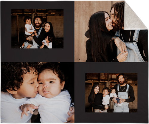 Minimal Gallery of Four Fleece Photo Blanket, Sherpa, 50x60, Multicolor, multi