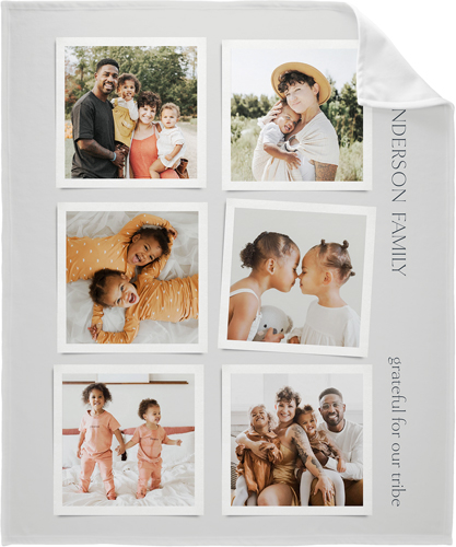 Tilted Frames Fleece Photo Blanket, Fleece, 50x60, Gray, silver lining