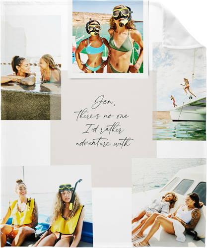 Handwritten Note Collage Fleece Photo Blanket, Fleece, 50x60, Gray, silver lining