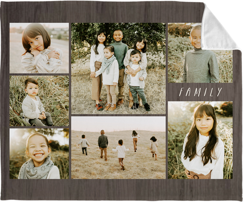 Picture Gallery Collage of Seven Fleece Photo Blanket, Plush Fleece, 50x60, Multicolor