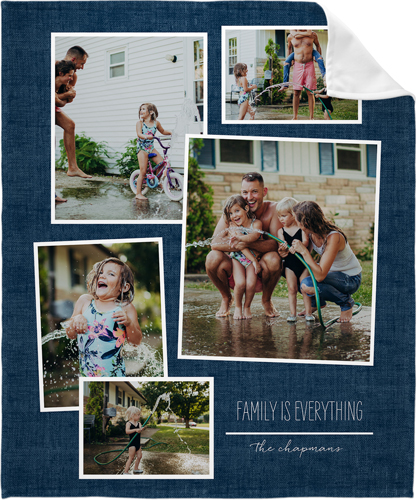 Tilty Collage Fleece Photo Blanket, Fleece, 50x60, Blue