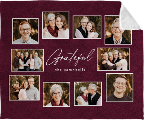 Grateful Collage Fleece Photo Blanket, Plush Fleece, 50x60, Purple