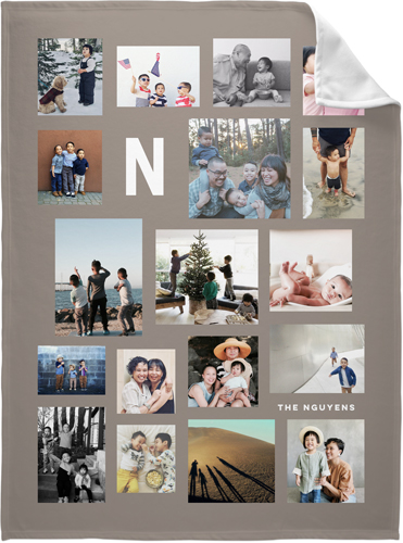 Gallery of Eighteen Portrait Fleece Photo Blanket, Fleece, 60x80, Multicolor, multi