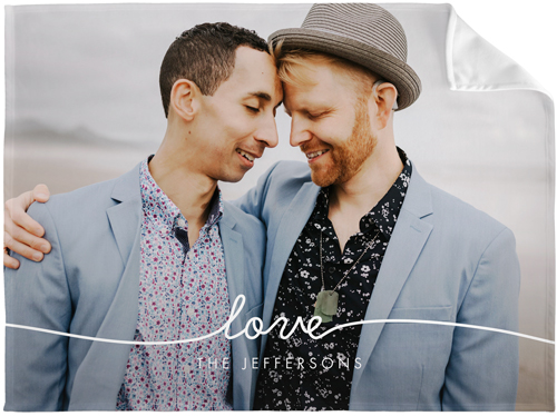 Love Doodle Fleece Photo Blanket, Fleece, 60x80, White, white